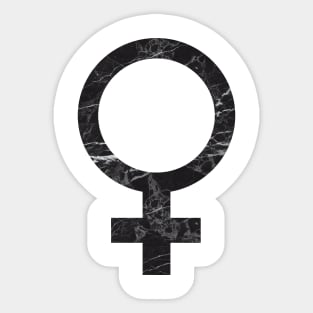 Black marble female symbol Sticker